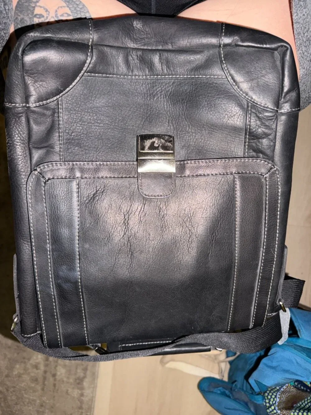 Wilsons Genuine Black Leather Professional Conference Laptop Bag